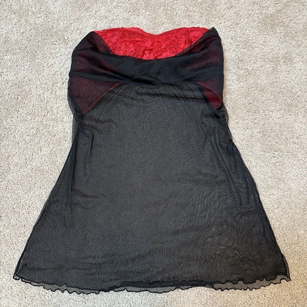 V.IP. Very Intimate Pleasures Red Floral Lace Lingerie Top Size M-L